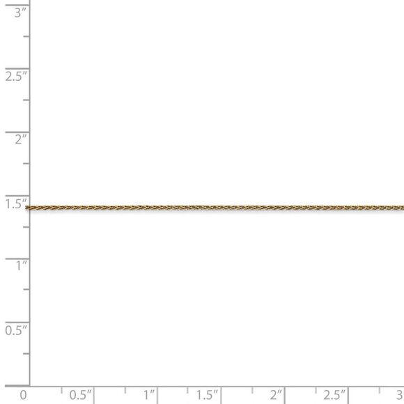 1mm, 14k Yellow Gold, Solid Parisian Wheat Chain Necklace, 20 Inch - Picture 5 of 8